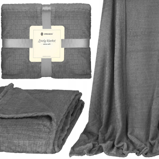 Prikrývka na posteľ - Springos Polyesterova prikrývka 210 x 170 cm odtiene šedej