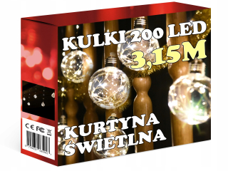 SVETELNÁ ZÁPONA LED GULE námrazy 101 - 200 svetiel