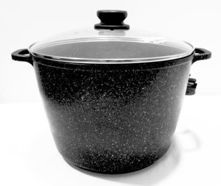 Hrniec, kastrol - 10L hlboký čierny mramorovaný hrniec