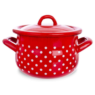 Hrniec, kastrol - Pot smaltovne Peas 16cm Gaz Indukčné Kryt