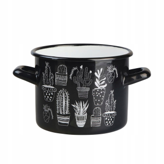 Hrniec, kastrol - Hrniec Smaltovaný Sliezsko Rybnik Cactus Black 4,4l