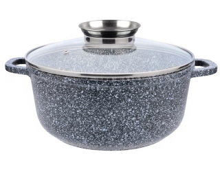 Hrniec, kastrol - Kameň hrniec 1.3l 16cm mramor indukcie veko