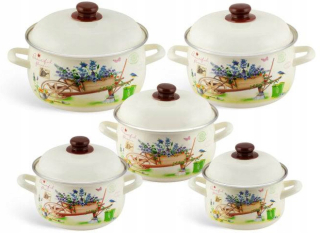 Sada hrncov - Smalt hrnce Retro Set Indukčné Edenberga