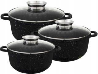 Hrniec, kastrol - Frico FR 4414 hrnca set 3 mramorové hrnca