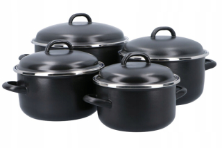 Sada hrncov - Smaltované hrnce ENAMEL LUX 8 el OLKUSZ indukcia