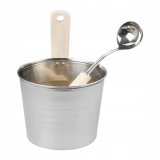 Hladká hliníková sauna vedro a lyžička