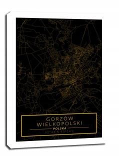 Gorzów Wielkopolski mapa zlata - obrázok na plátne