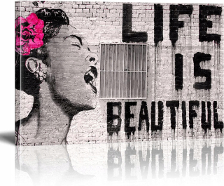 Graffiti Street Art Banky Canvas Art Wall