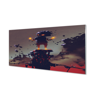 Grafická akrylová obrazová forma dymového ohňa 140x70 cm