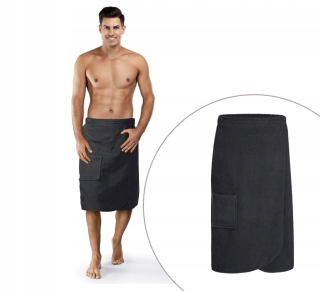 Saunový kilt 65 x 140 cm odtiene sivej