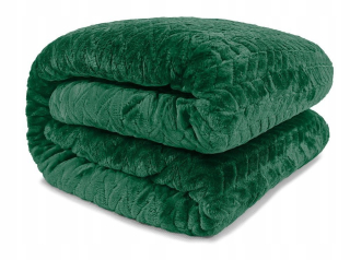 Prikrývka na posteľ - KOC Contrast Polyester 220 x 200 cm odtiene zelenej