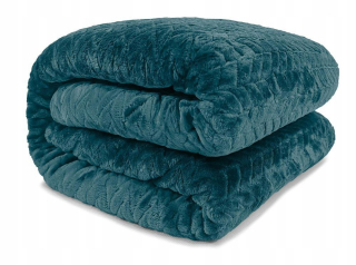Prikrývka na posteľ - KOC Contrast Polyester 200 x 220 cm odtiene modrej
