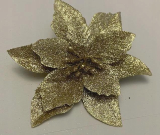 Vianočné ozdoby - Bethlehemová hviezda Poinsece pre zlatý vianočný stromček