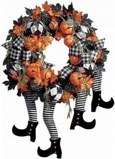Veniec na dvere - Halloween veniec sa zachytil nohami 96264