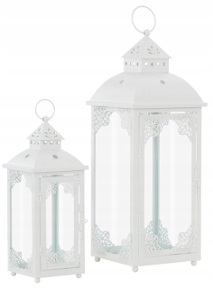 Lampáš, svietník - Heine Home Lantern Listennia White 2 ks