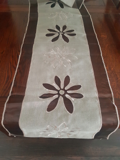 Behun na stol - Beige Tread, odtiene hnedej 180 x 40 cm