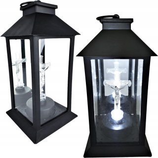 Sviečková lucerna krížová LED lampa na batérie veľká
