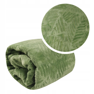 Prikrývka - KONTRASTNÁ polyesterová deka 200 cm x 150 cm odtiene zelenej