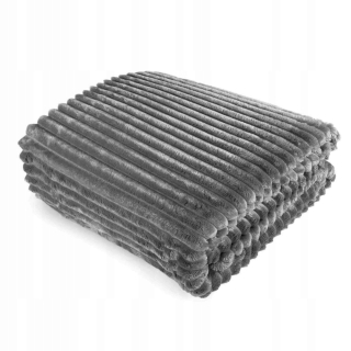 Prikrývka - KONTRASTNÁ polyesterová deka 200 cm x 150 cm odtiene sivej