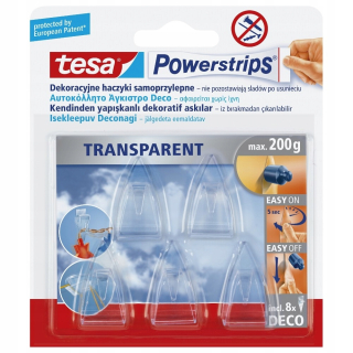 Vešiak - Tesa Adhesive Hooks - priehľadné, 5 ks.