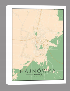 Hajnówka Farebná mapa - obrázok na plátne