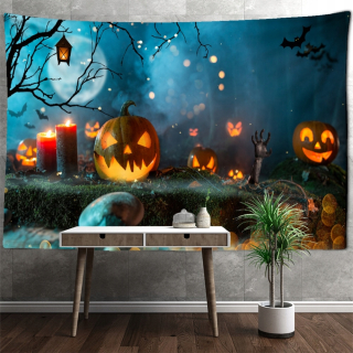 Halloween tekvica tapisérie stena zavesenie psychedeli