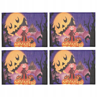 Podložka na stôl -  4 kusy Halloween Placeats misky doskové podložky Maty P
