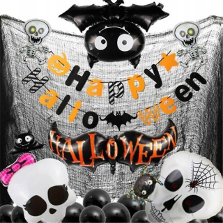 Halloween balón a skeletálna tekvica,