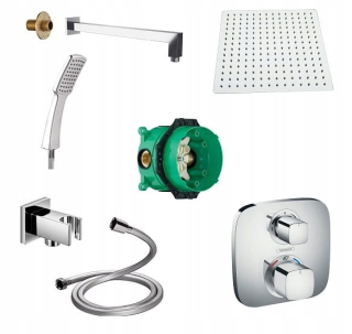 Hansgrohe logis ecostat e ibox + štvorcový + 25 bolesť
