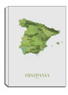 Španielsko, mapa - maľovanie na plátne 90x120 cm