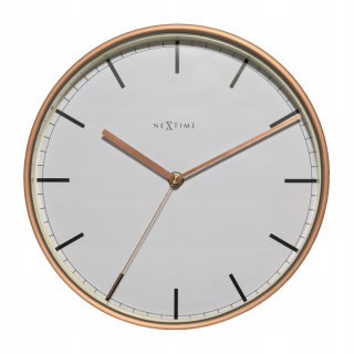 Hodiny - Nástenné hodiny Nextime, medené, 1 cm