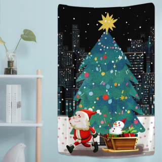 Holiday Tree Tapestry Nový rok vianočné umenie stena