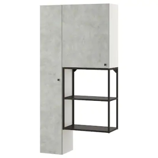 Úložná zostava IKEA ENHET, betón 90x32x180 cm