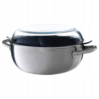Hrniec, kastrol - IKEA hrniec s vekom, tvrdej ocele, skla, 5 L