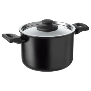 Hrniec, kastrol - Ikea hemlagad hrniec s vekom, čierna, 3 l