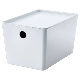 Kontajner Ikea Kuggis s bielym vekom 18x26x15 cm