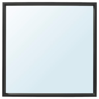 Zrkadlo - Ikea nissedal zrkadlo, čierna, 65x65 cm