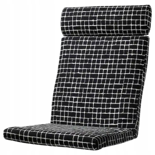 Vankúš -  IKEA POANG Vankúš na stoličku Storudden biela/čierna