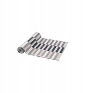 Behun na stol - Beige Tread, biela, čierna 130 x 35 cm