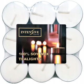 Sviečka Tealight. Sójová intenzívna zbierka 18 ks.