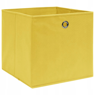 J8k boxy, 4 ks, žltá, 32x32x32 cm