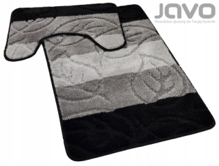 JAVO 2ks kúpeľňové predložky LEAVES 50x80 antracit