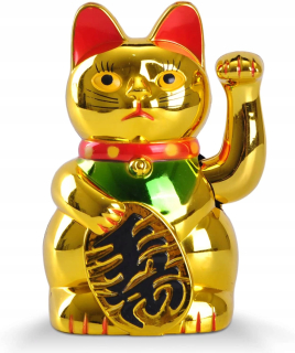 Japonská mačka maneki-noko čínska šťastie zlatá
