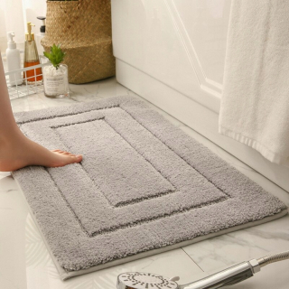 Svetlo šedý štýl 60x90cm anti -slip rohož na kúpanie