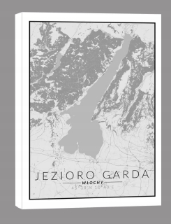 Lake Garda, Talianska mapa čiernobiela - obrázok na