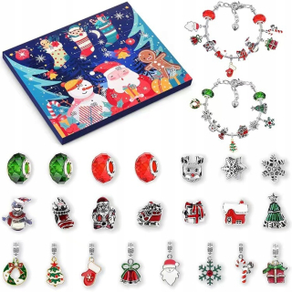Adventný kalendár - Advent Calendar náramok šperkov-24 ks