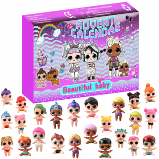 Adventný kalendár - Advent Calendar Surprise Mini Dolls Darček