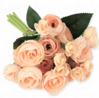 Camel kytica Full Camellia Artificial Flowers 26 cm