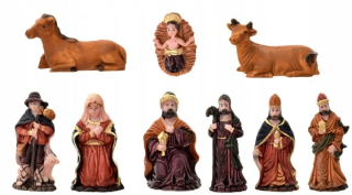 KERAMICKÉ RODÉ POSTAVKY JOSEPH MARY BETLEHEM 8 CM 9 KS