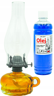 Lampáš, svietník - KLASICKÉ olejová lampa s retro ORANGE Knôt